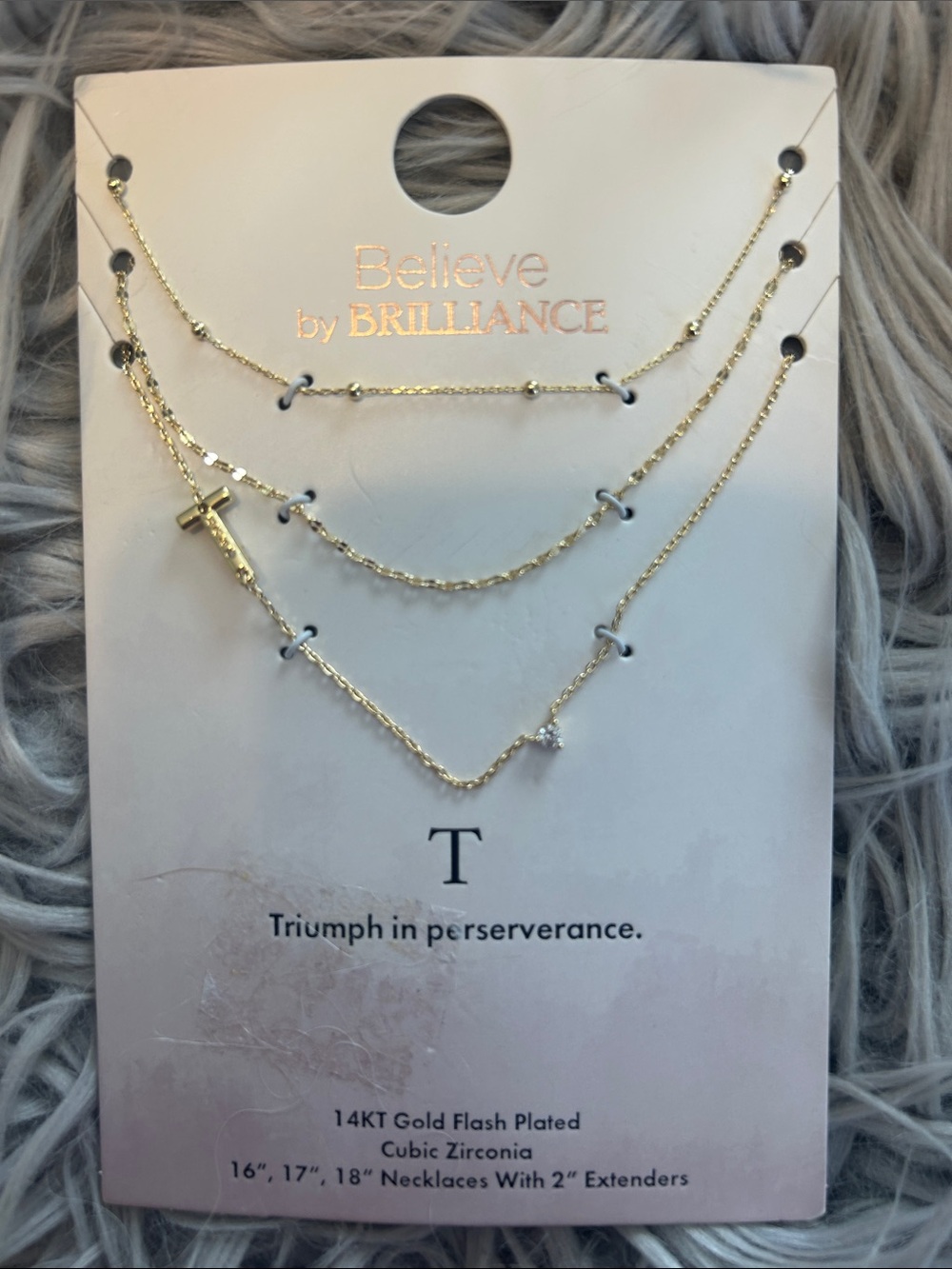 Believe by Brillance ‘T’ Initial Necklace